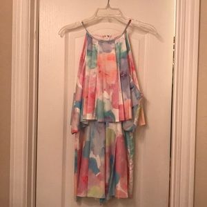 Watercolor floral romper